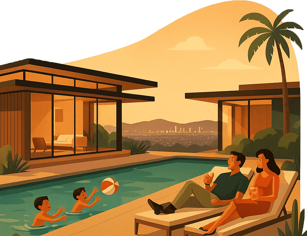Beautiful mid-century modern home with pool
